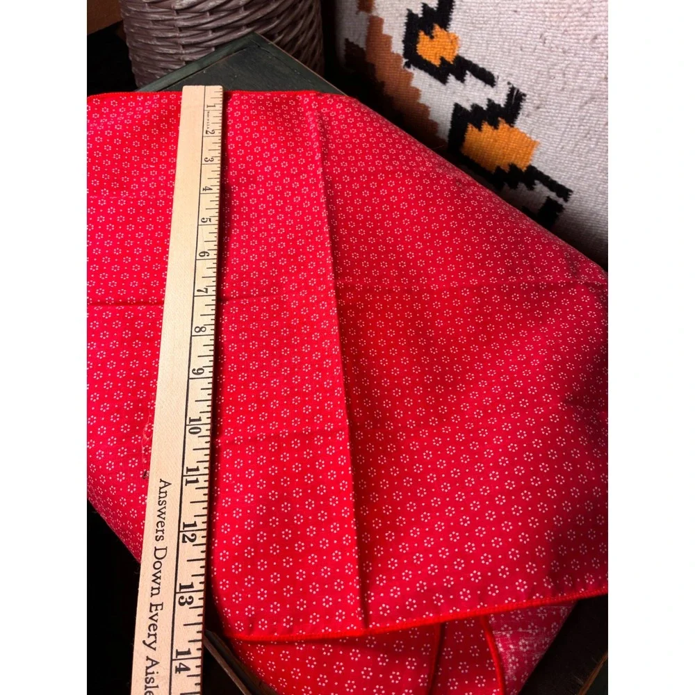 Unbranded Cloth Napkin Set 4 OS Red Good Micro Floral Print Square Vintage